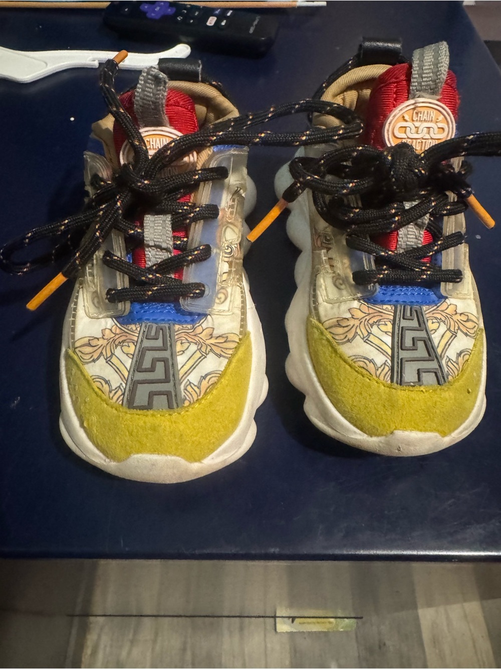 Versace Kids Multicolor Sneakers with Yellow, Red & Blue Accents